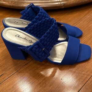 Amelia Grace Blue Heeled Sandals